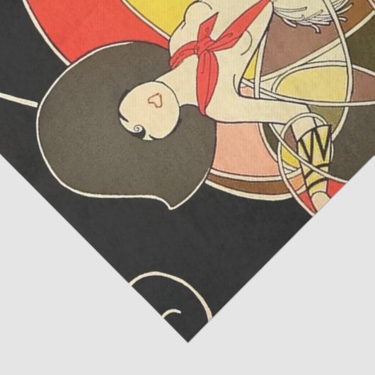 "Cowgirl with Lariat" van Jose Carlos Tissuepapier (Detail)