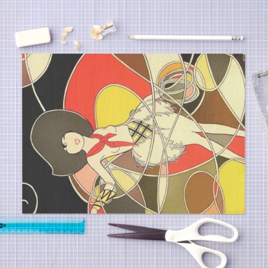 "Cowgirl with Lariat" van Jose Carlos Tissuepapier (Craft)