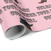 Cowgirl wrapping Gift Paper Roze Cadeaupapier (Rol Hoek)