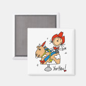 Cowgirl Yee Haw Tshirts en geschenken Magneet (Voorkant / Achterkant)