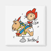 Cowgirl Yee Haw Tshirts en geschenken Magneet (Voorkant)