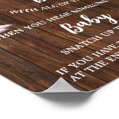 Cowgirl zeg niet dat Baby Clothespin Baby shower G Poster (Hoek)