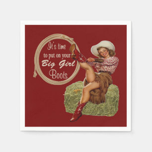 Cowgirl zet je grote meisjesboeken aan servet