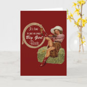 Cowgirl zette je grote laarzen aan kaart (Gele Bloem)