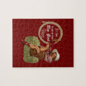 Cowgirl zette je grote laarzen aan legpuzzel (Horizontaal)