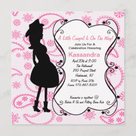 Cowgirl Zwangere mama om Baby shower uit te nodige Kaart