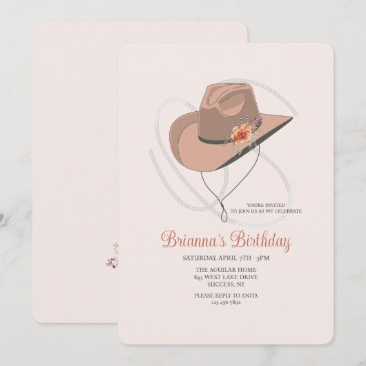 Cowgirlhoed Kaart (Voorkant / Achterkant)