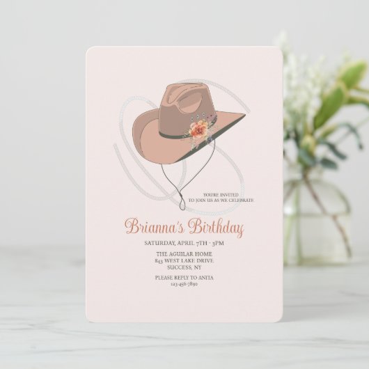 Cowgirlhoed Kaart (Staand voorkant)