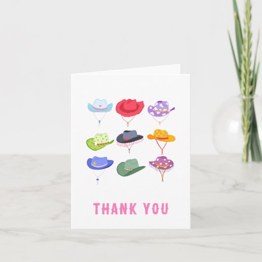 Cowgirlhoeden Western Bedankkaart (Voorkant)