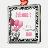 Cowgirl's 1st Christmas with Name Metalen Ornament (Links)
