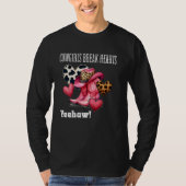Cowgirls Break Hearts Shirt, roze zwart en wit C T-shirt (Voorkant)