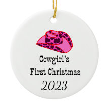 Cowgirls eerste kerst Ornament