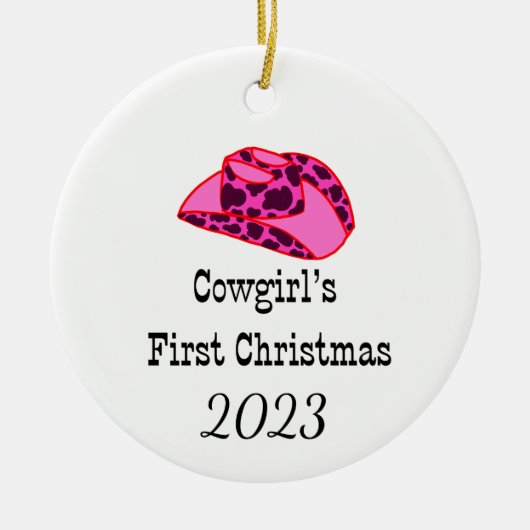 Cowgirls eerste kerst Ornament (Voorkant)