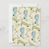 Cowgirls en cocktails Martini Vrijgezellenfeest Kaart (Achterkant)