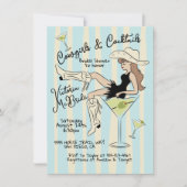 Cowgirls en cocktails Martini Vrijgezellenfeest Kaart (Voorkant)