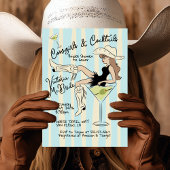 Cowgirls en cocktails Martini Vrijgezellenfeest Kaart