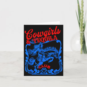 Cowgirls En Tequila Vintage Staart Grappig Tequila Kaart