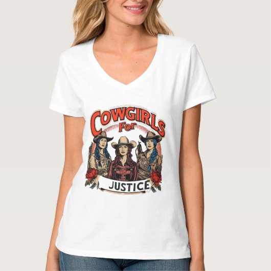 Cowgirls for Justice T-Shirt –  Westerne Koe (Voorkant)