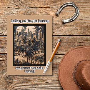 Cowgirls Jagen Horizonnen Postkaart