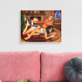 COWGIRLS LOG CABIN PLAY WRESTLING CANVAS AFDRUK (Insitu (Woonkamer))