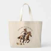 Cowgirls maken stoer grote tote bag (Achterkant)
