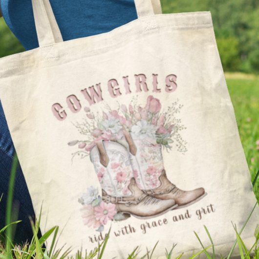 Cowgirls rijden met Grace en Grit Tote Bag