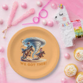 Cowgirls Roping a Tornado Tee Shirt "We Got This!" Papieren Bordje (Feest)