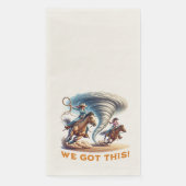 Cowgirls roping tornado "We hebben dit!" Servet (Voorkant)