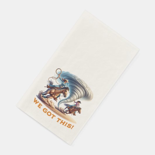 Cowgirls roping tornado "We hebben dit!" Servet (Hoek)