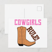 Cowgirls Rule Briefkaart (Voorkant / Achterkant)