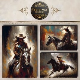 Cowgirls van de West Collection Decoupage Inpakpapier Vel