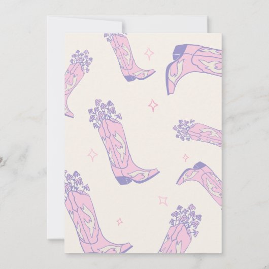 Cowgirls verjaardagsuitnodiging Tiny Boots Big Dre Kaart (Achterkant)