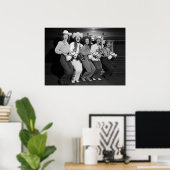 Cowgirls, zwart-wit, oude foto  poster (Thuiskantoor)