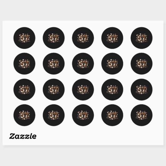 Cowhide 67 Design  Ronde Sticker (Vel)