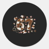 Cowhide 67 Design  Ronde Sticker (Voorkant)