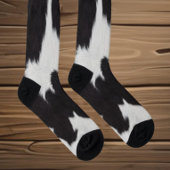Cowhide Black White  Socks Sokken
