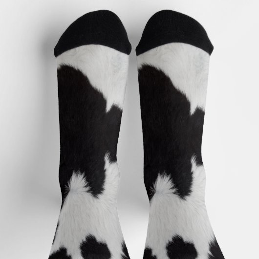 Cowhide Black White  Socks Sokken (Top)