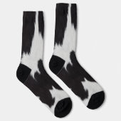 Cowhide Black White  Socks Sokken (Rechts)