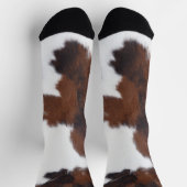 Cowhide Brown White  Sokken (Top)