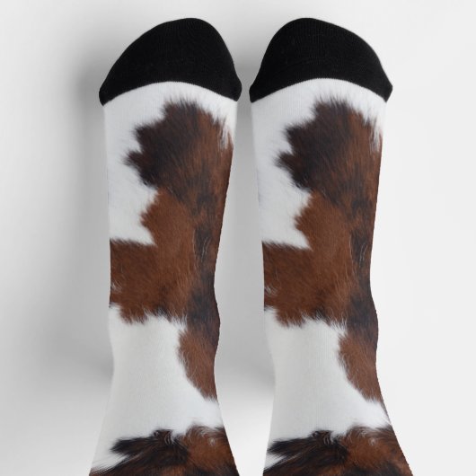 Cowhide Brown White  Sokken (Top)