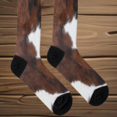 Cowhide Brown White  Sokken
