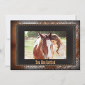 Cowhide Cowboy Country westerse trouwkaart Kaart (Voorkant)