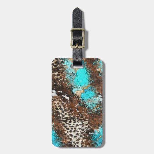 Cowhide Luggage Tag Bagagelabel (Voorkant verticaal)