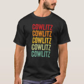 Cowlitz County Washington Rainbow Text T-shirt (Voorkant)