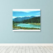 Cowlitz River, Randle, Washington Canvas Afdruk (Insitu (Houten vloer))