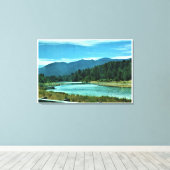 Cowlitz River, Randle, Washington Canvas Afdruk (Insitu (Houten vloer))