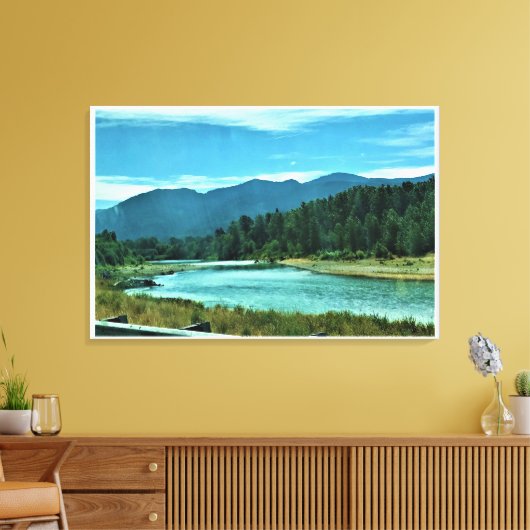 Cowlitz River, Randle, Washington Canvas Afdruk (Insitu (Woonkamer))