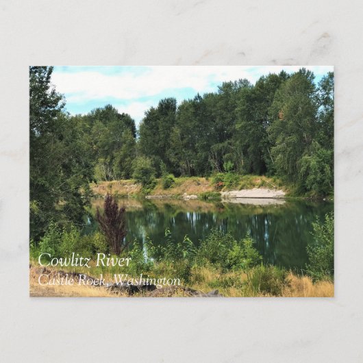 Cowlitz Rivier, Castle Rock, Washington Ansichtkaa Briefkaart (Voorkant)