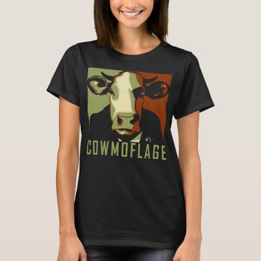 Cowmoflage Fun Pop Art Geïnspireerd Koe Tshirt (Voorkant)