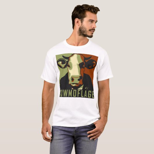 Cowmoflage Fun Pop Art Inspired Cow Tshirt (Voorkant volledig)